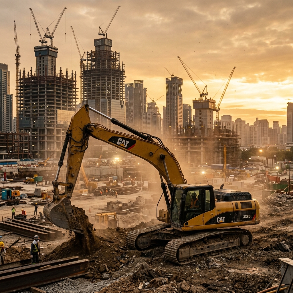 Maquinaria pesada de construcción trabajando